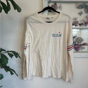 Junk Food Clothing Cream USA Long Sleeve Shirt